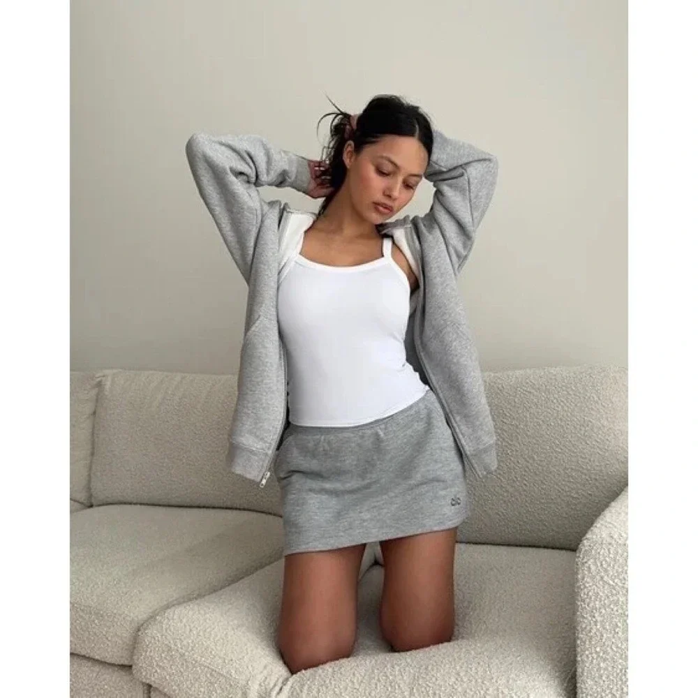 Alo Yoga Accolade Skirt Athletic Heather Grey XS